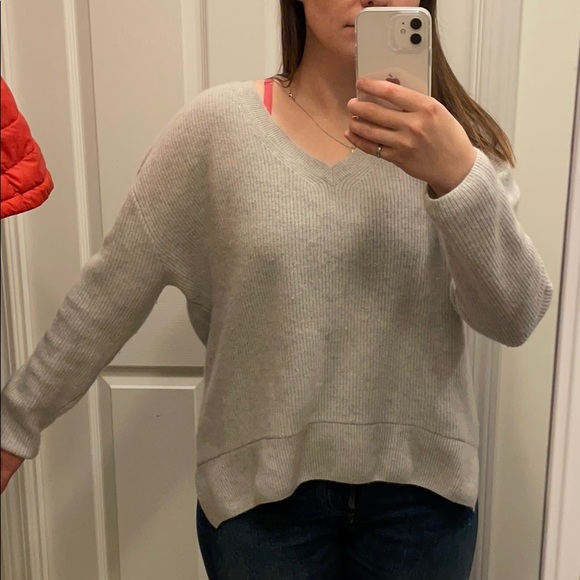 Duffy heathered light grey cashmere sweater - Picture 7 of 8